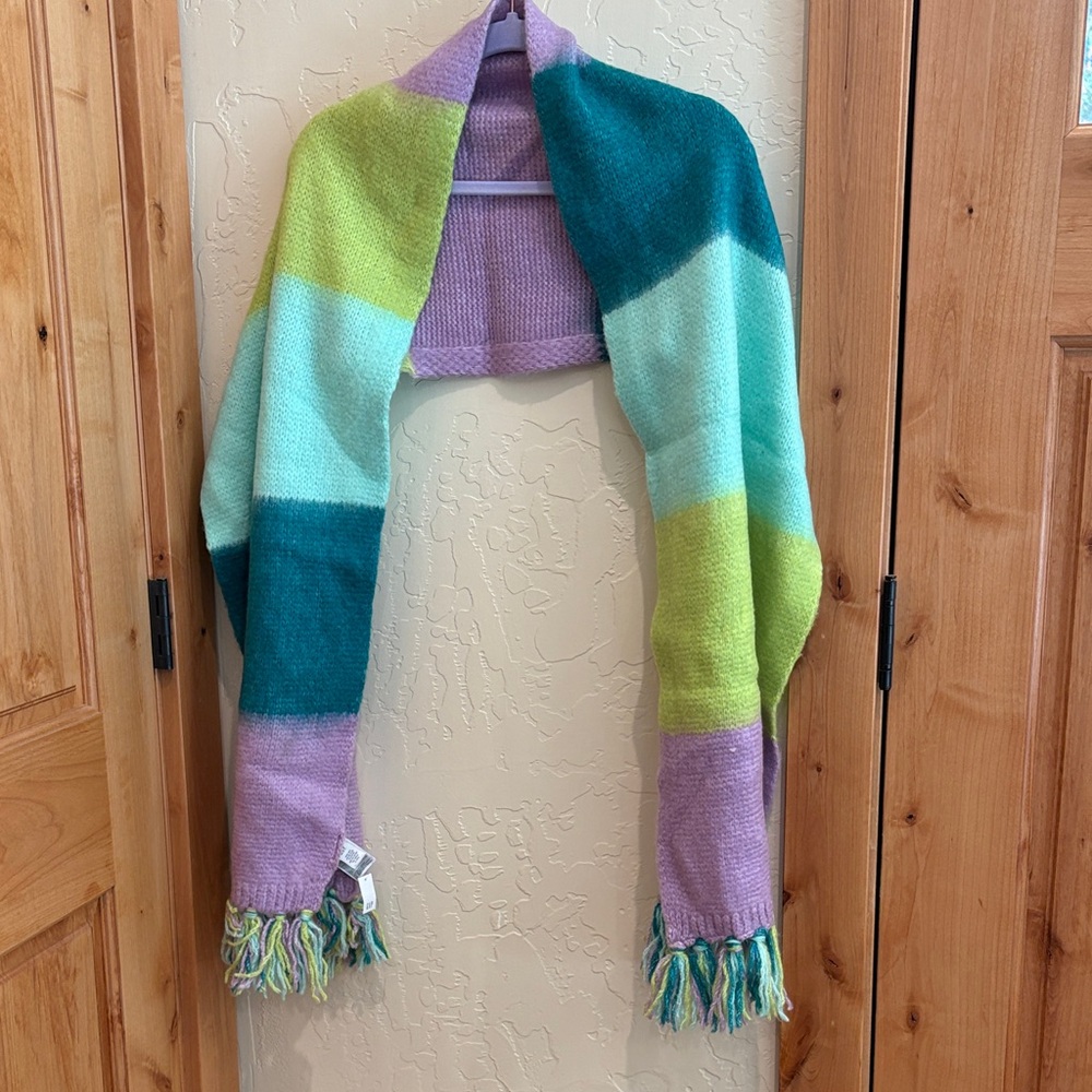 Gap Colorful Scarf With Fringe
